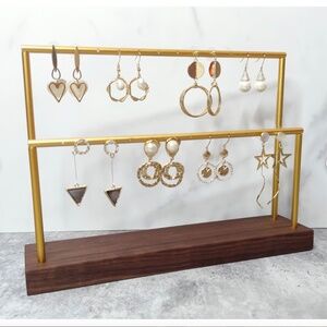 Wooden jewelry/earring organizer stand